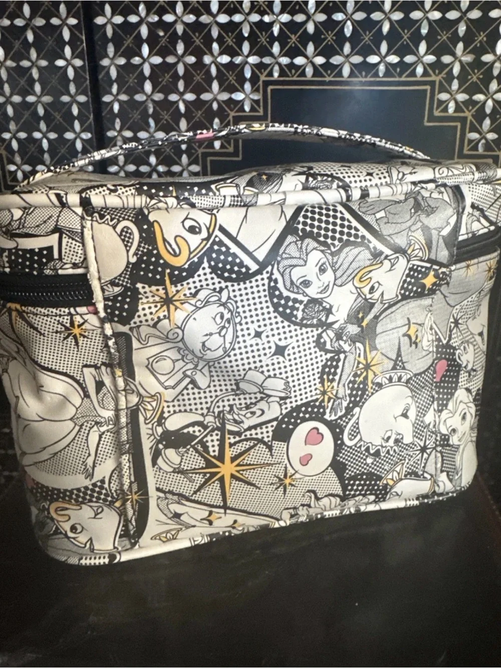 Petunia Pickle Bottom Beauty & the Beast  Cosmetic Case with Rose Gold Accents